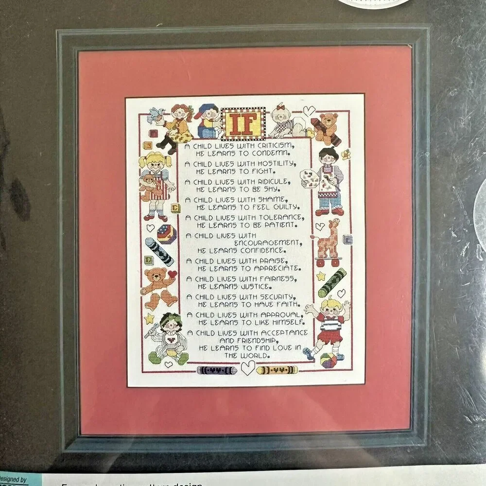 Counted Cross Stitch Kit If A Child Lives With Love Criticism Zweigart